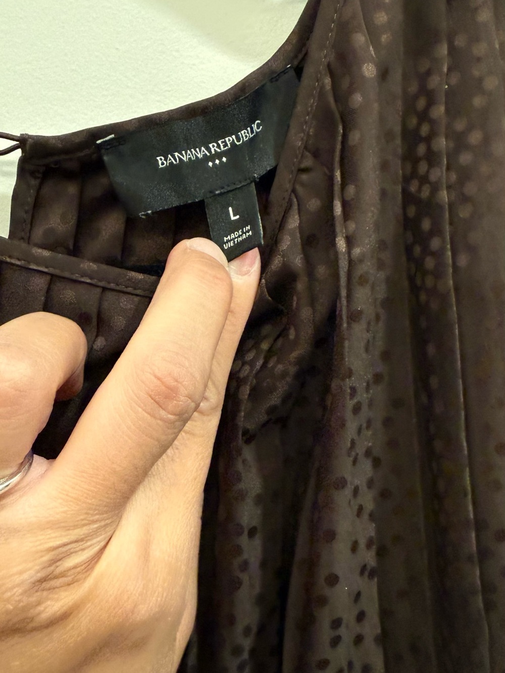 Chocolate brown pleated tie waist dress - Picture 2 of 5